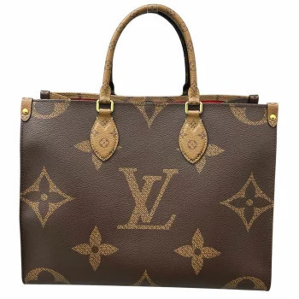 Louis Vuitton On The Go Giant Reverse Monogram Tote Bag Shoulder Brown
